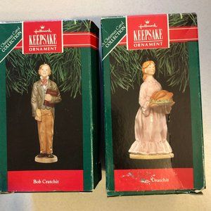Hallmark Keepsake Ornaments 1991 Bob & Mrs Cratchit Porcelain Holiday Ornaments